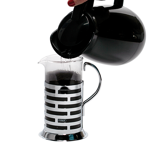 Acopa 33 oz. Glass / Black French Coffee Press