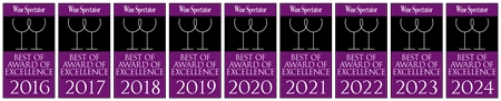 Wine Spectator Best of Award of Excellence 2016-2024