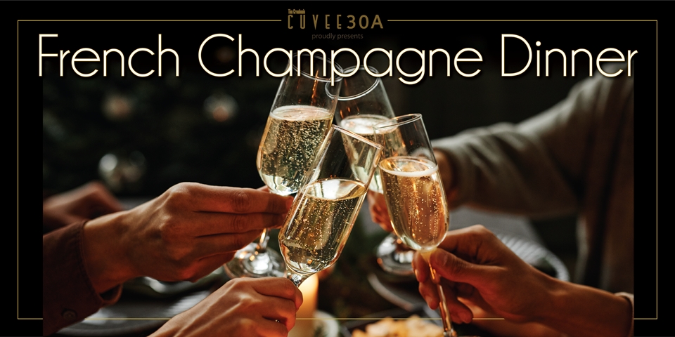 French Champagne Dinner at Cuvee 30A January 22, 2025 | Wintertime Wine Dinner Event