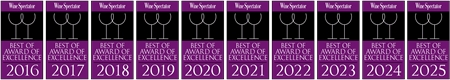 Wine Spectator Best of Award of Excellence 2016-2025