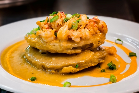 Fried Green Tomato Crawfish Tails Meuniere Sauce
