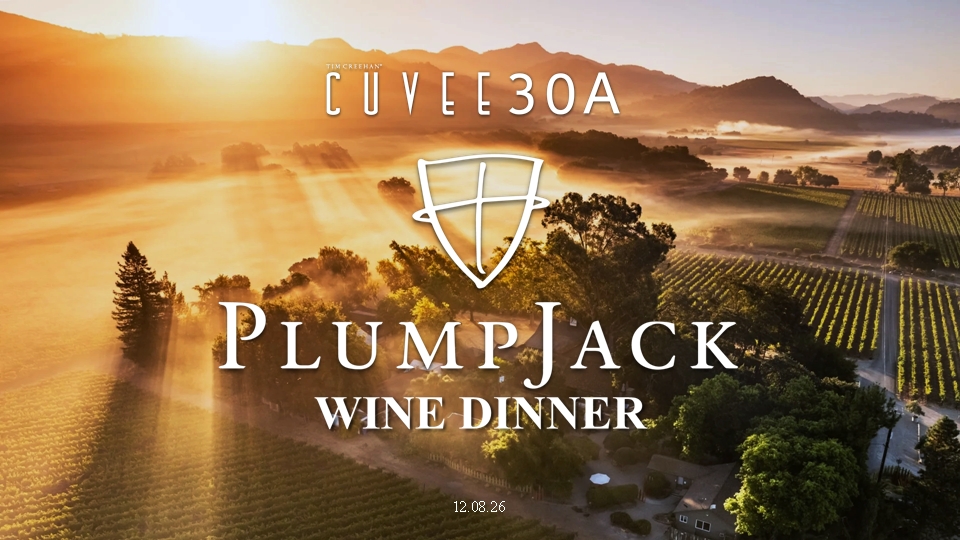 PlumpJack Wine Dinner December 8, 2026 at Tim Creehan's Cuvee 30A
