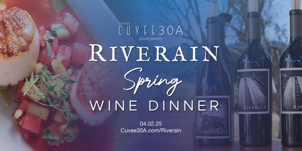 Riverain Spring Wine Dinner featuring wines by Thomas Rivers Brown, presented by Proprietor Dean Gray, Chef Tim Creehan @Cuvee30A April 02, 2025